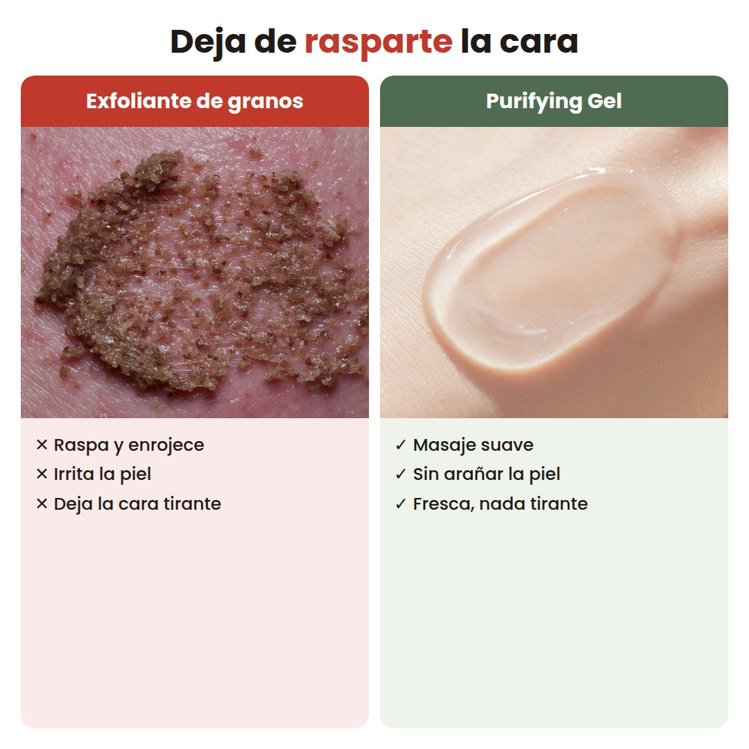 Exfoliante de granos vs Purifying Gel